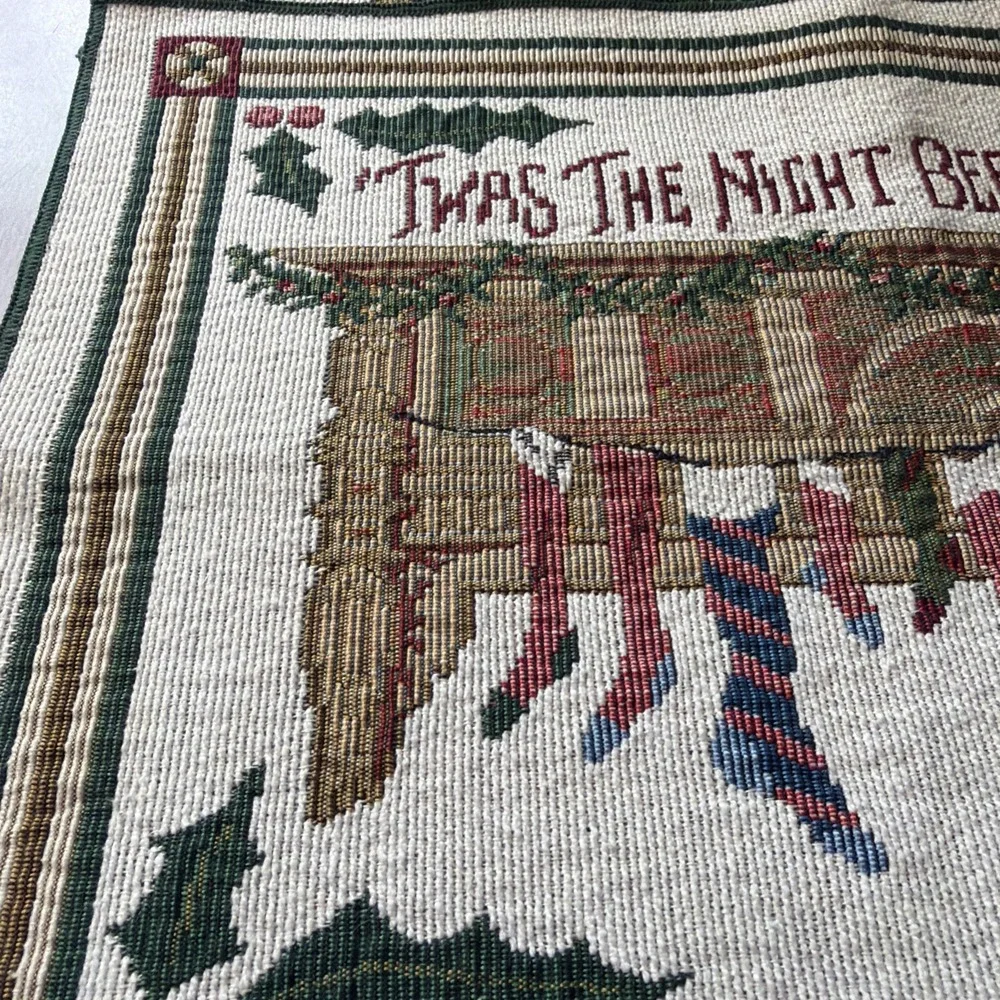 Vintage Set Of 3 'Twas The Night Before Christmas Tapestry Placemats 17